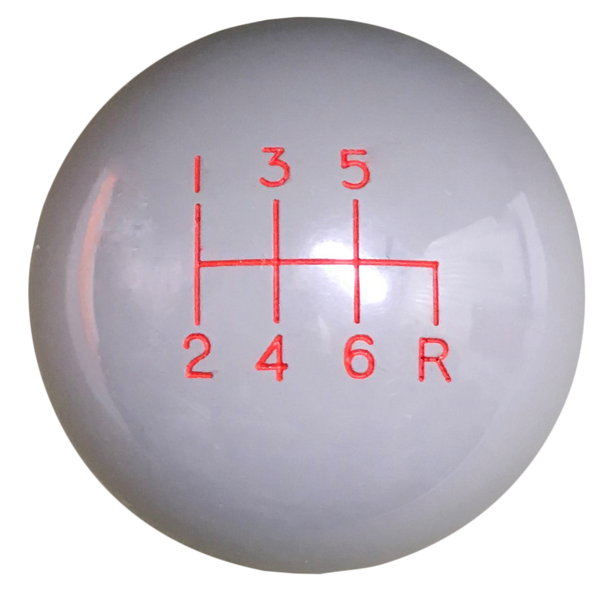 Image of Gray 6 speed Reverse Down Right Shift Knob