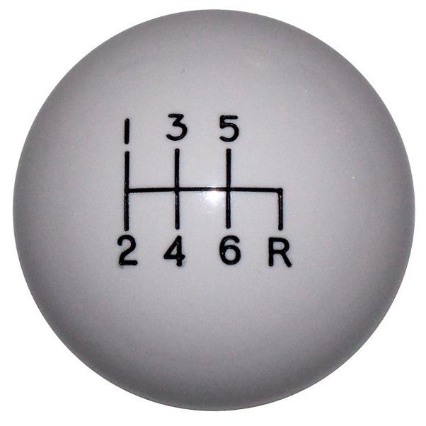 image of White C4 Corvette 6 Speed Reverse Down Right Shift Knob For Reverse Lockout