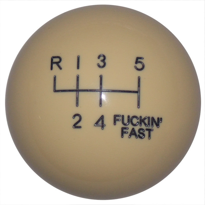 Ivory F-in Fast New 6 Speed White Shift Knob