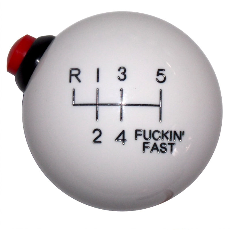 White F-in Fast New 6 Speed Side Button Shirt Knob