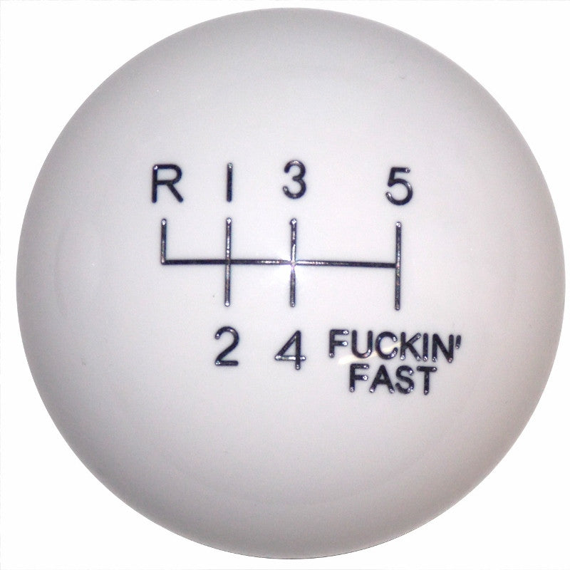 2015- 17 Mustang White Fing Fast 6 Speed Shift Knob