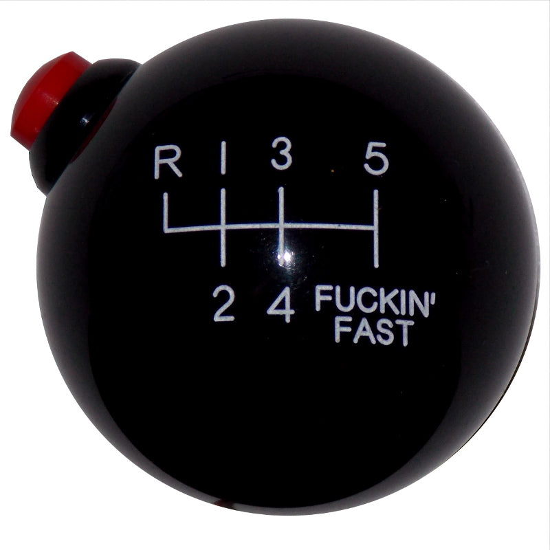 Black F-in Fast New 6 Speed Side Button Shift Knob