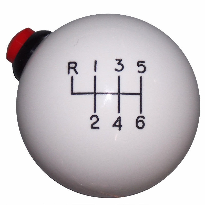 White New 6 Speed Side Button Shift Knob