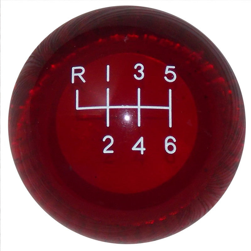 Clear Red New 6 Speed Shift Knob