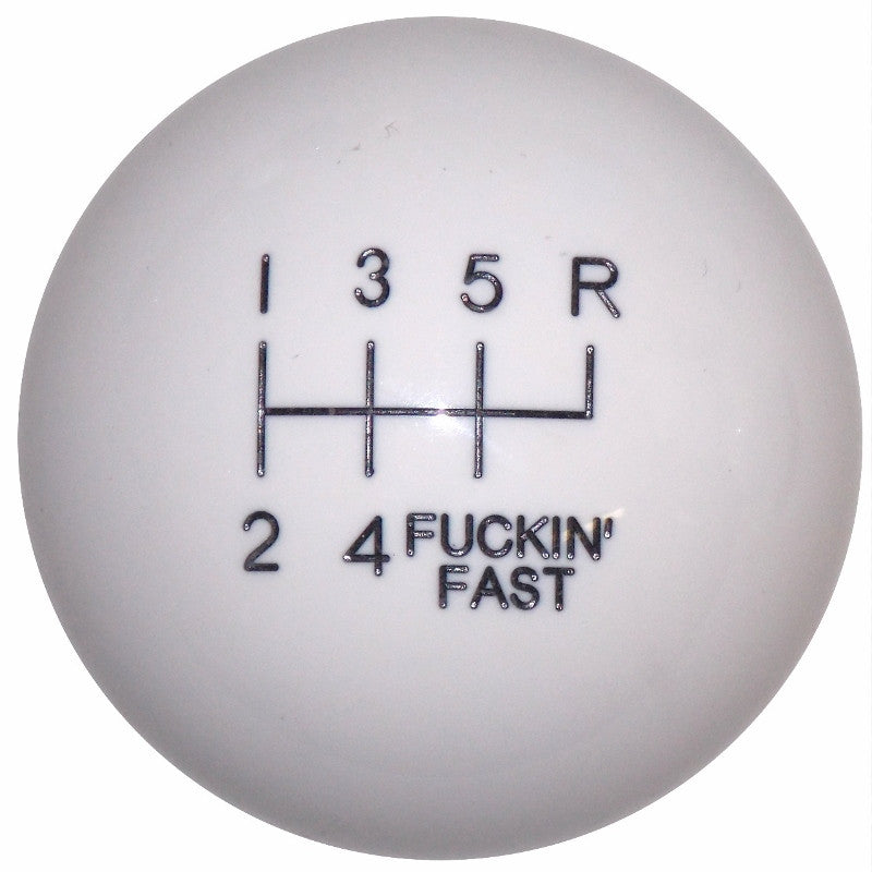 White F-in Fast 6 Speed C5 Shirt Knob