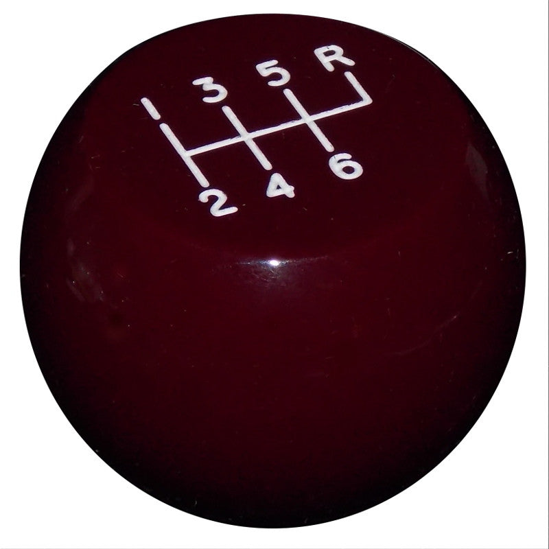 Flat Top 6 Speed Burgundy Shift Knob