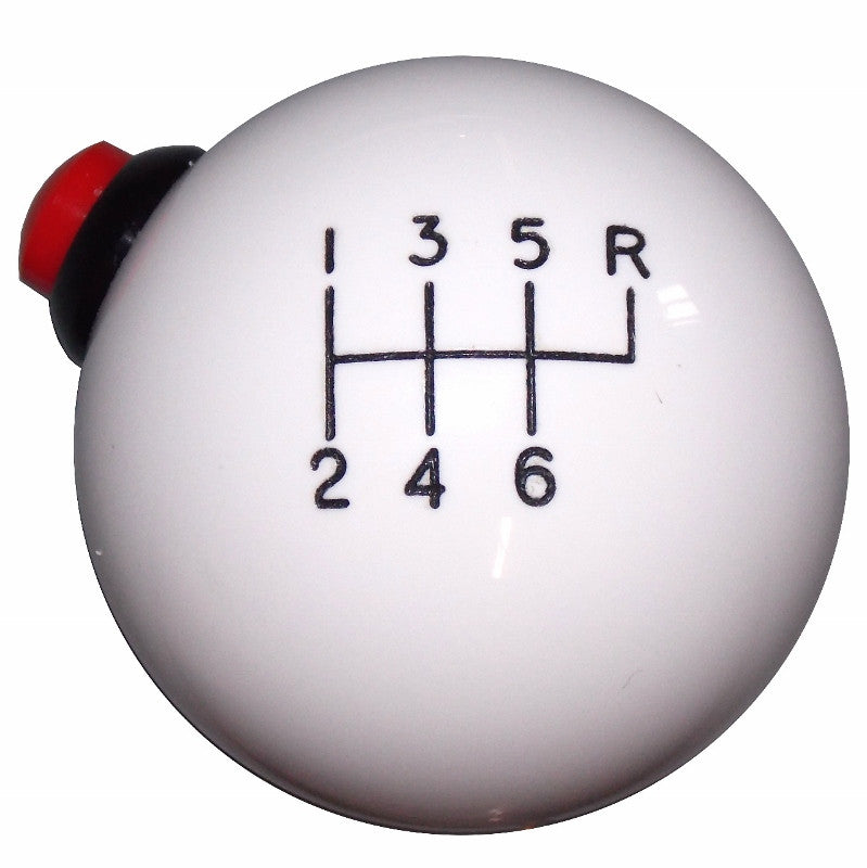 White 6 Speed Side Button Shift Knob