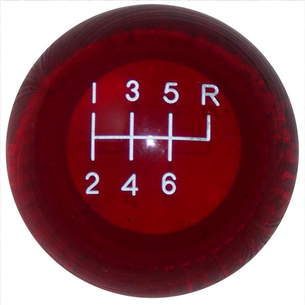 Clear Red 6 Speed Shift Knob