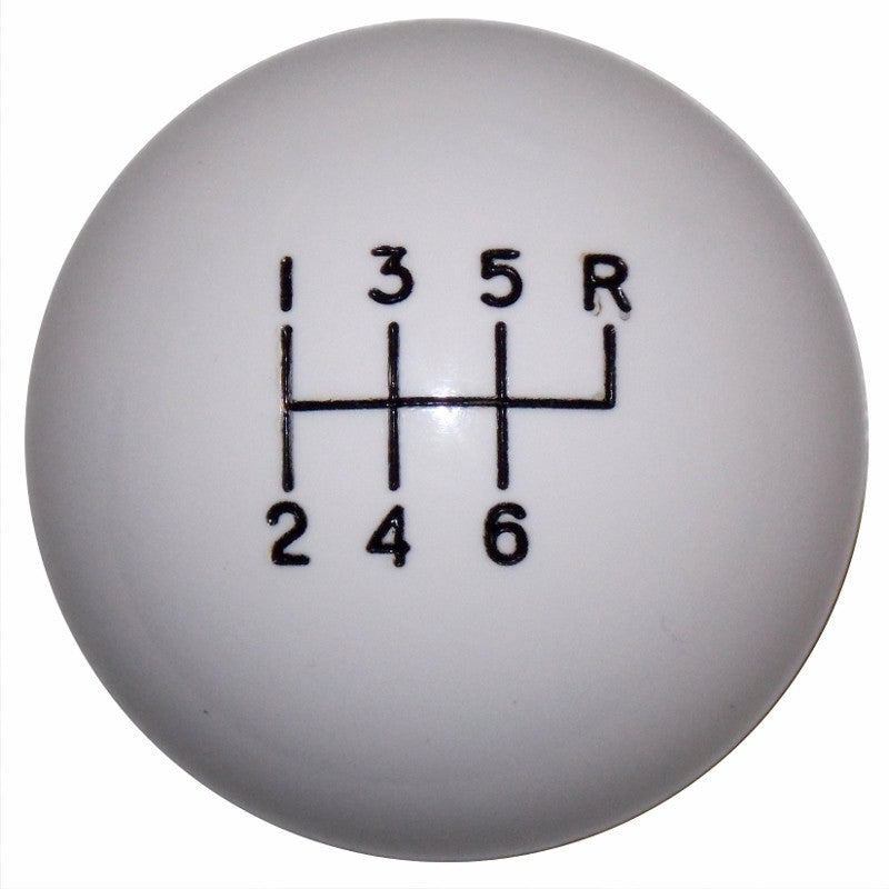 White 6 Speed Shift Knob