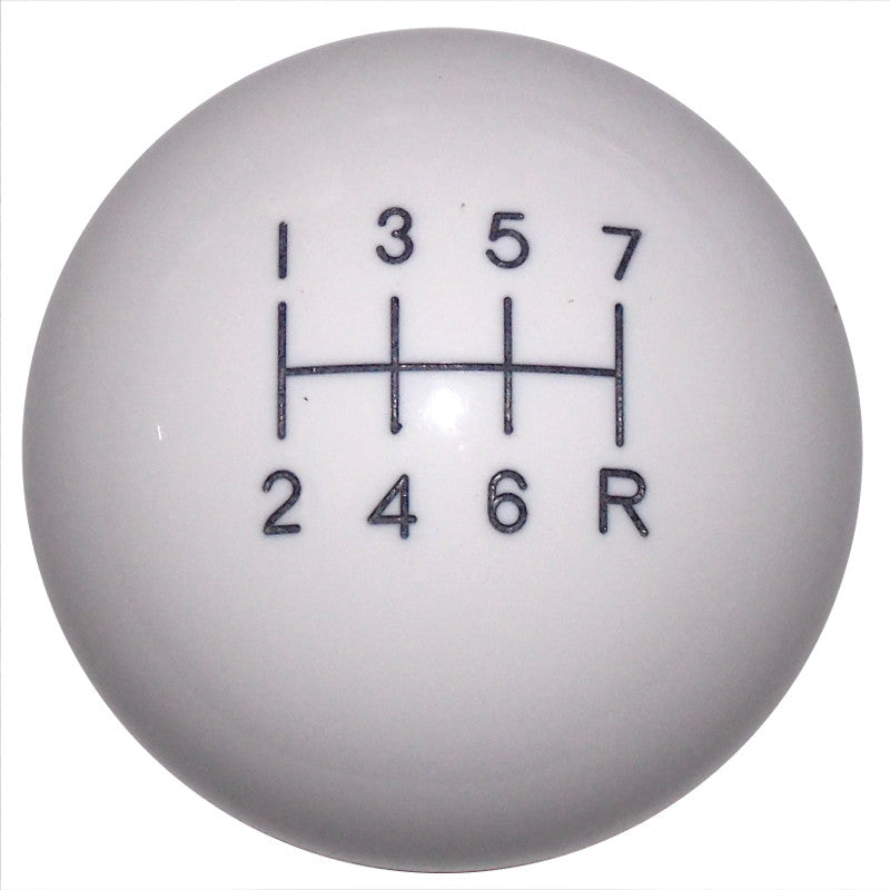 C7 Corvette White 7 Speed Pattern Shift Knob 3/8-16