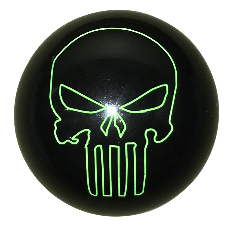 image of Black with Green Punisher Skull Shift Knob