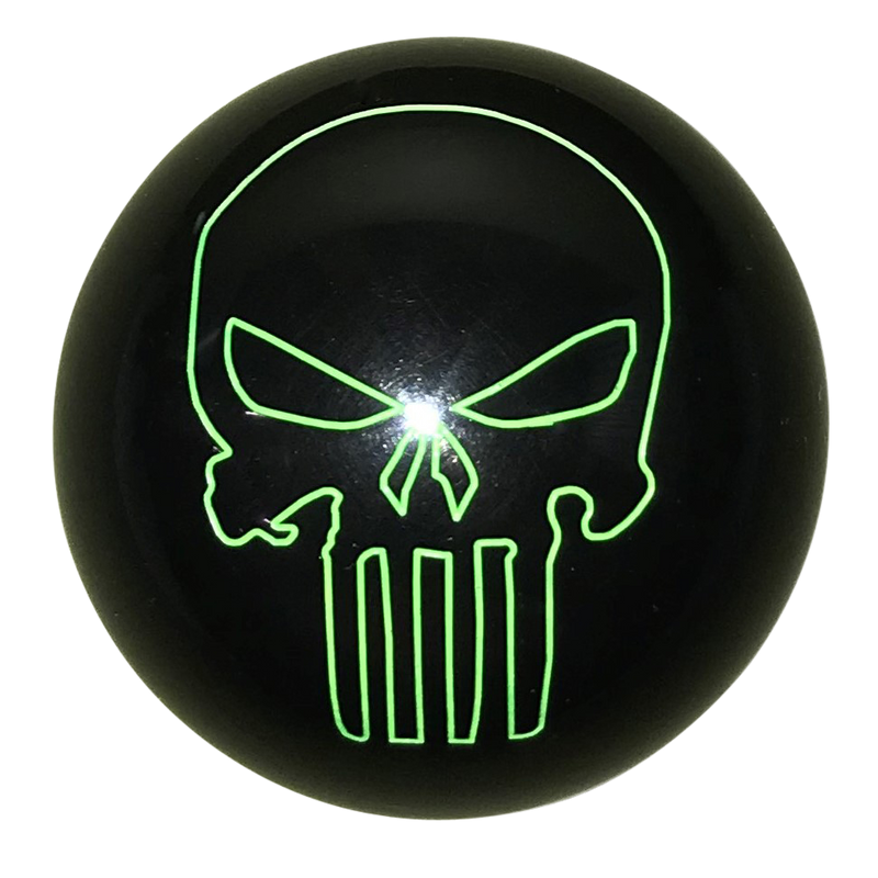 image of Black with Green Punisher Skull Shift Knob