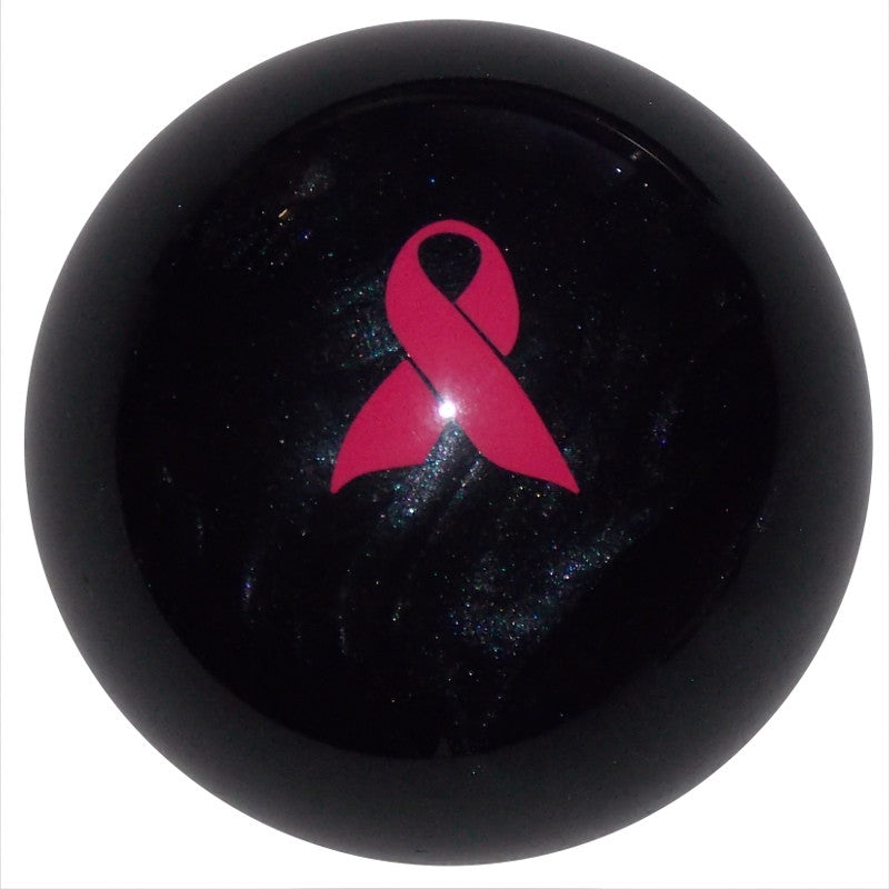 Pink Ribbon Awareness Pearl Black Brake Knob