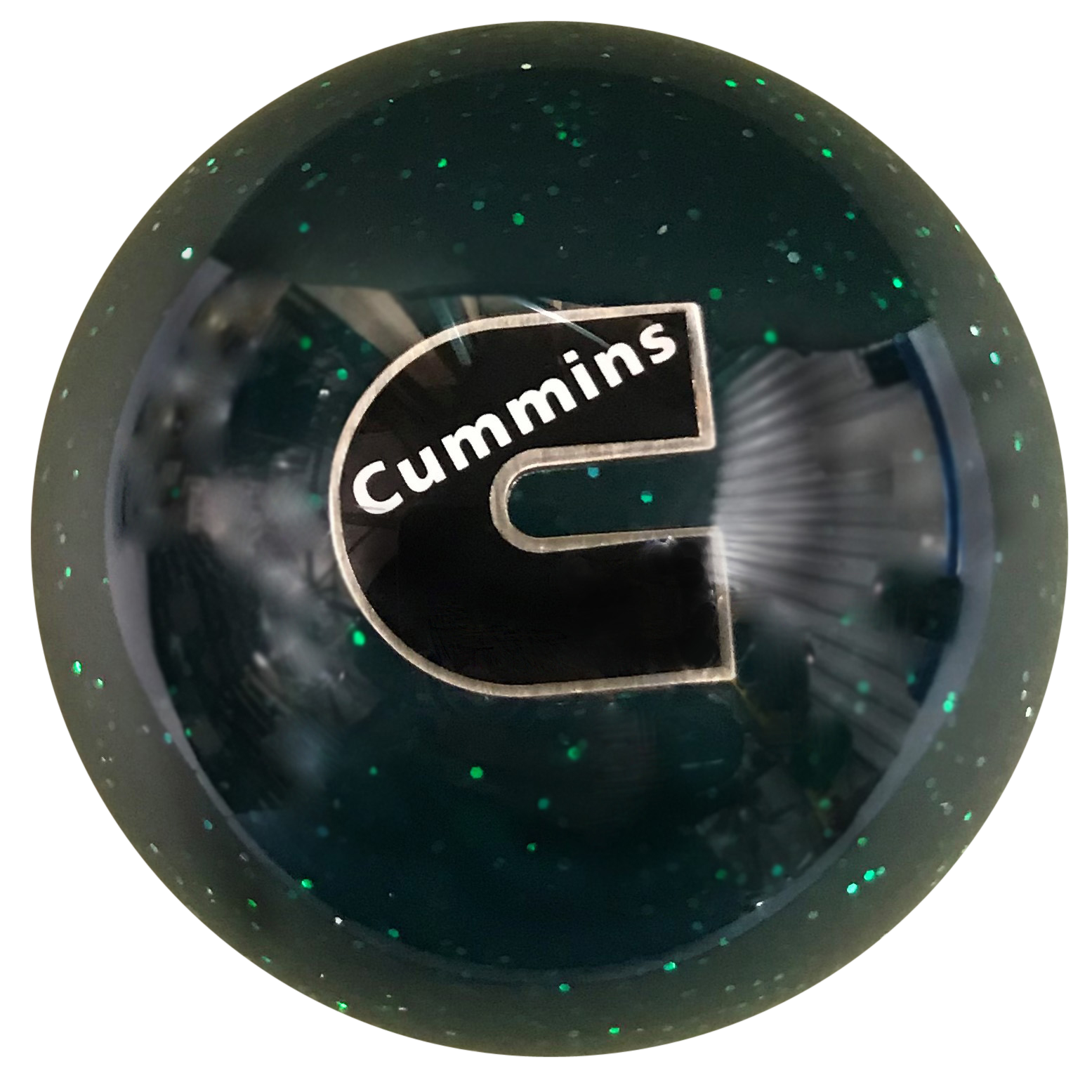 image of Cummins C Logo Green Glitter Brake Knob