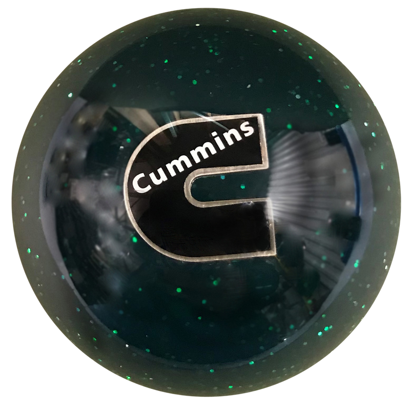 image of Cummins C Logo Green Glitter Shift Knob