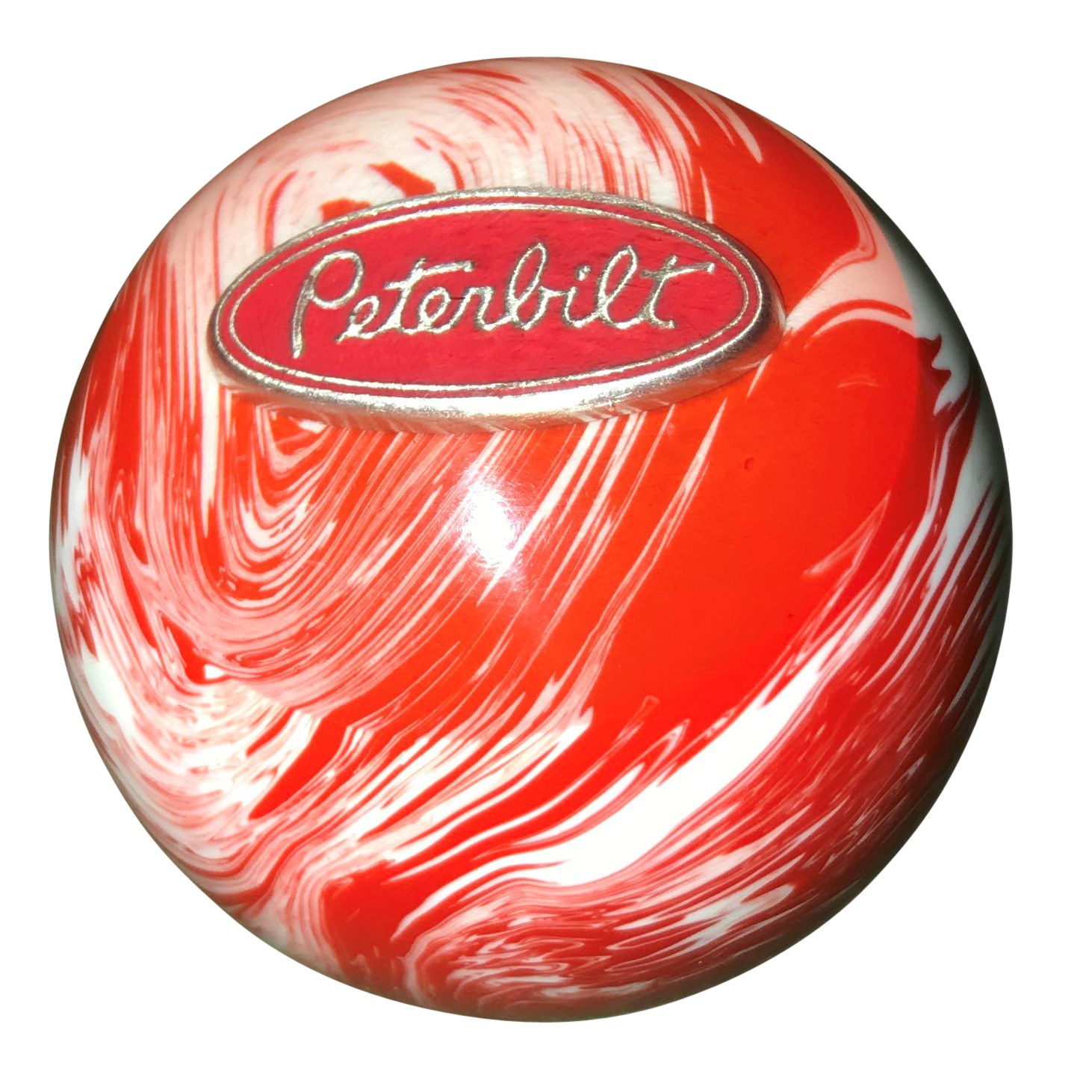 image of Marbled White and Orange Peterbilt Shift Knob