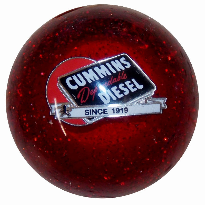 Cummins Dependable Diesel Red Ball Red Glitter Brake Knob