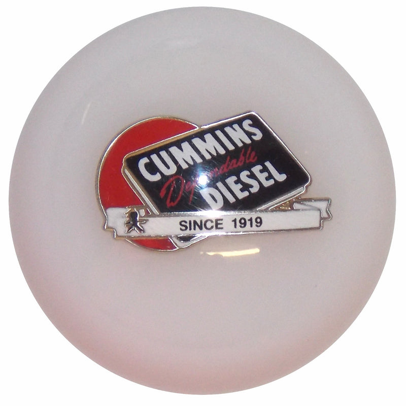 Cummins Dependable Diesel Red Ball Logo White Shift Knob