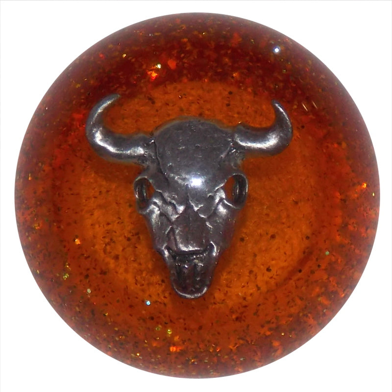 Amber Glitter Cow Skull Shift Knob