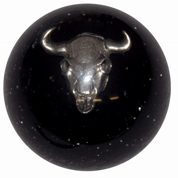 Black Glitter Cow Skull Brake Knob
