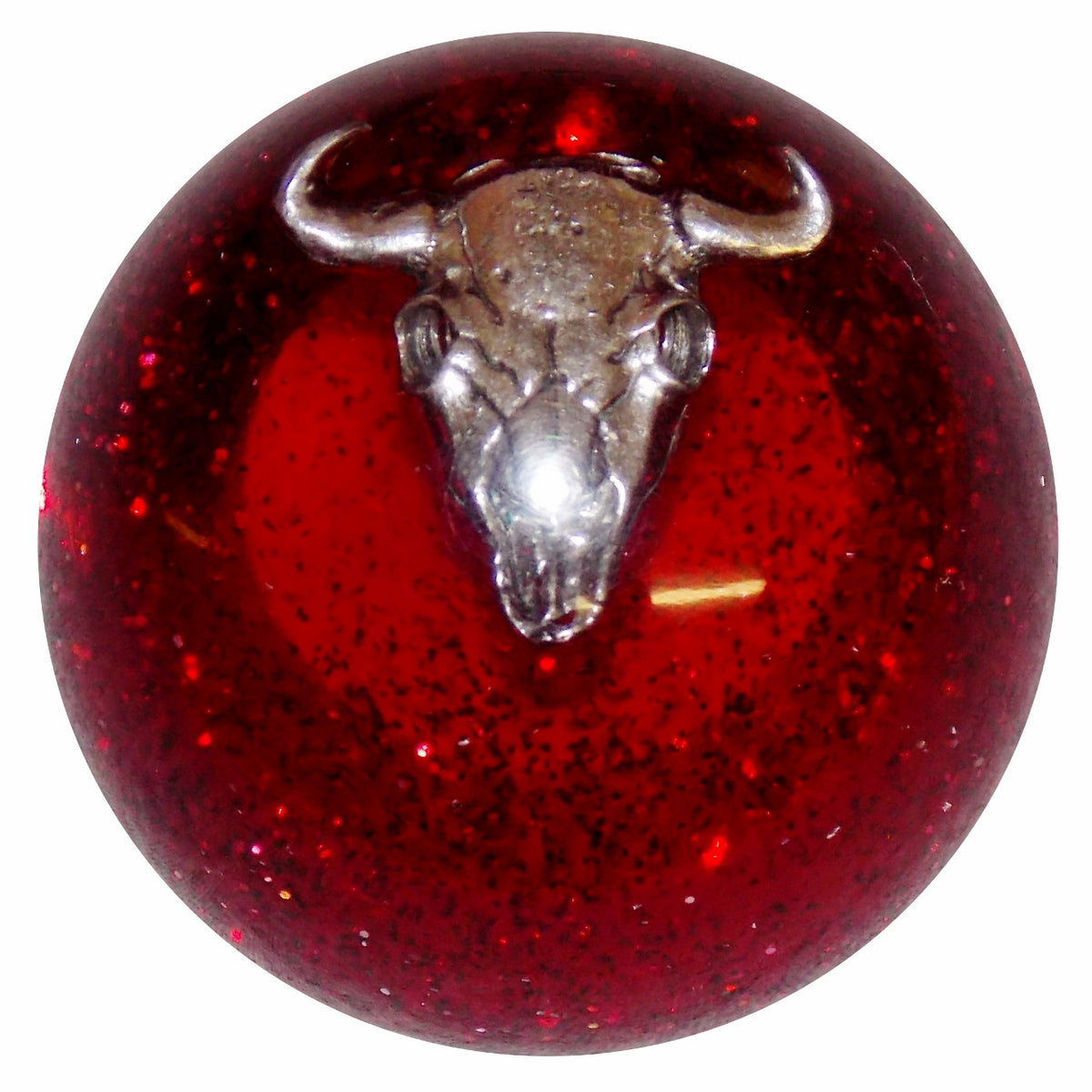 Red Glitter Cow Skull Shift Knob