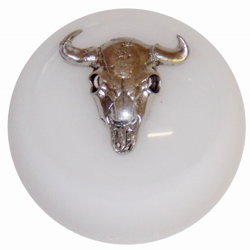 White Cow Skull Brake Knob