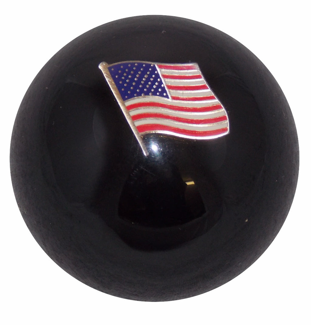 American Flag in Black Shift Knob