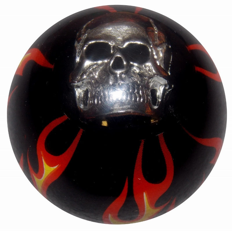Black Flamed Skull Brake Knob