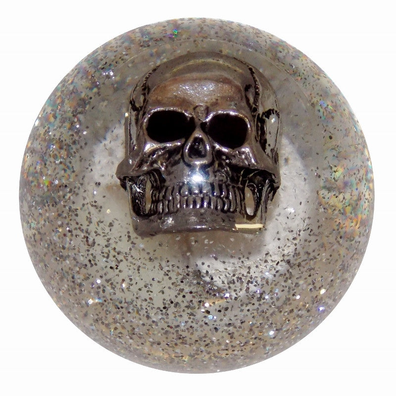 Clear Glitter Skull Brake Knob