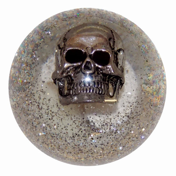 Clear Glitter Skull Shift Knob