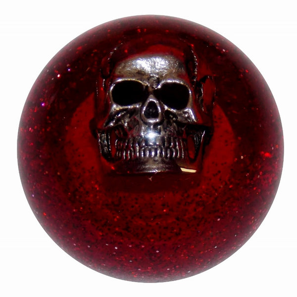 Red Glitter Skull Brake Knob