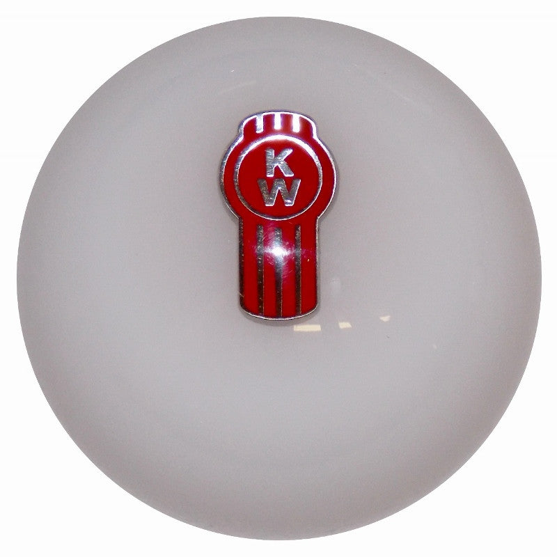 image of White Kenworth Logo Brake Knob