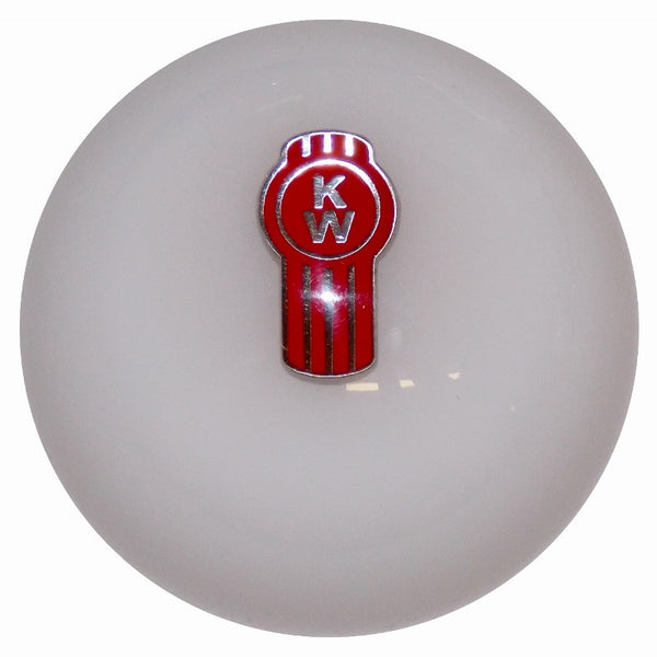 image of White Kenworth Logo Brake Knob