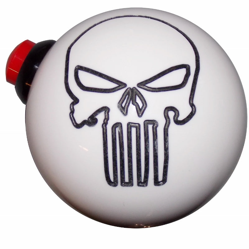 IMAGE OF White Punisher Skull Push Button Side Mount Corvette C4 C5 Shift Knob