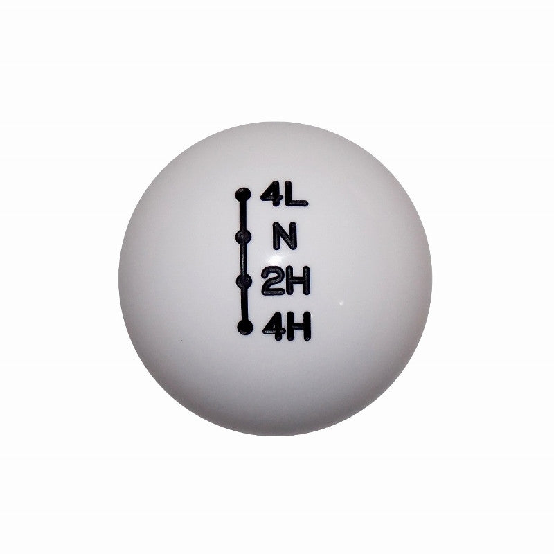 White 1-7/8" Dodge Ram Style Transfer Case Shift Knob