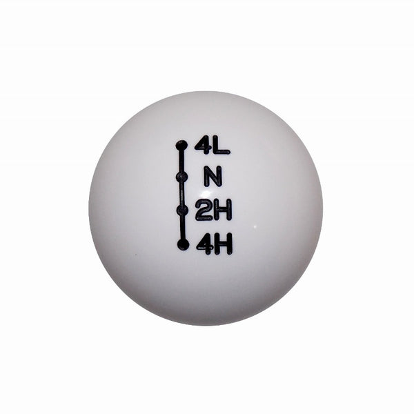 White 1-7/8" Dodge Ram Style Transfer Case Shift Knob