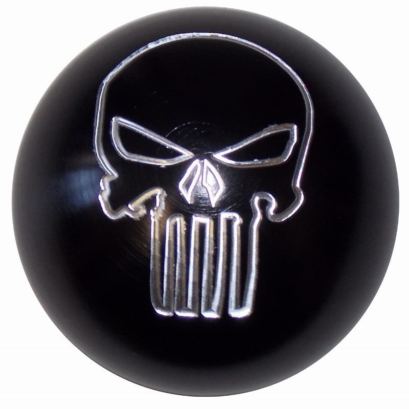Punisher Skull Brushed Aluminum Black Shift Knob