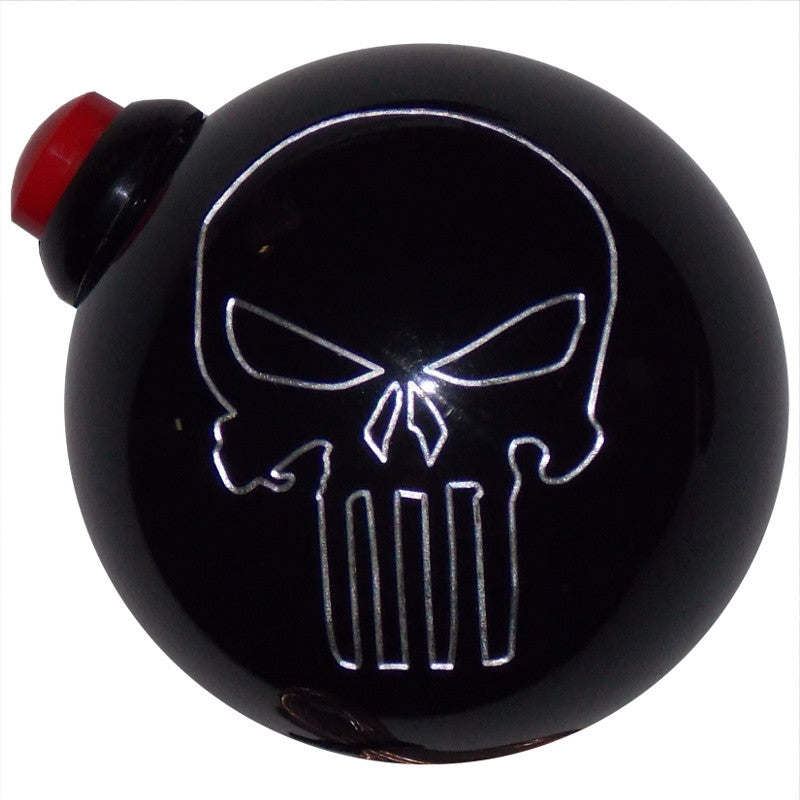 Black Punisher Skull Push Button Side Mount Corvette C4 C5 Shift Knob
