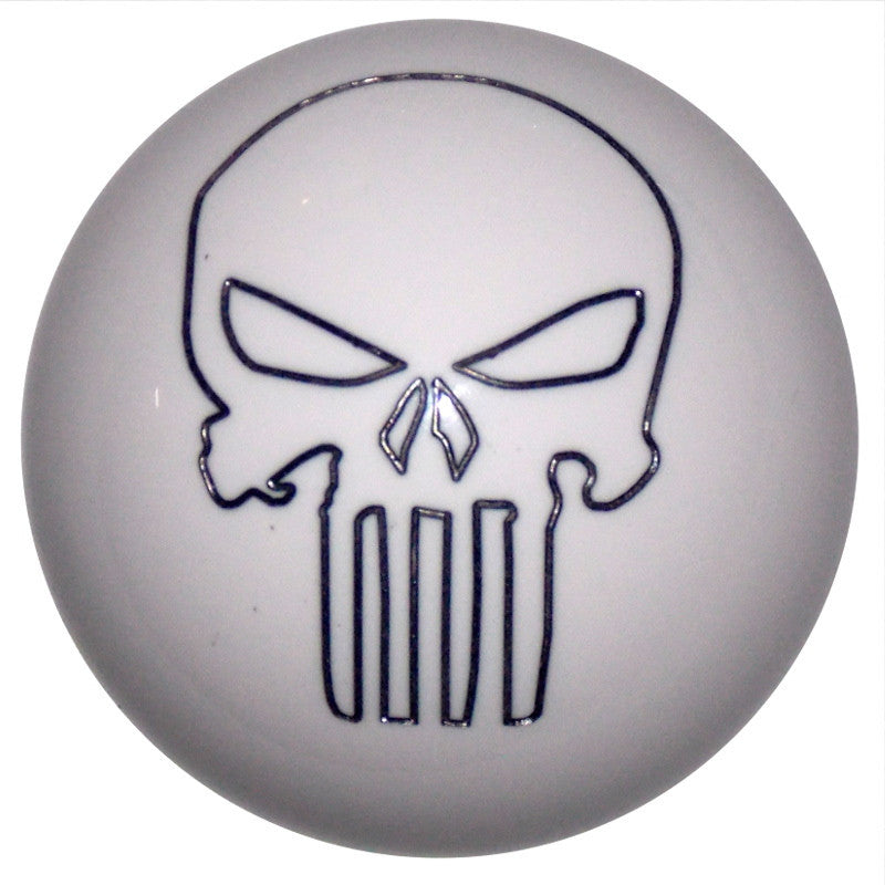 White Punisher Skull Brake Knob