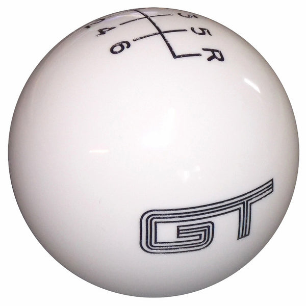 White Mustang GT Logo 6 Speed Shift Knob