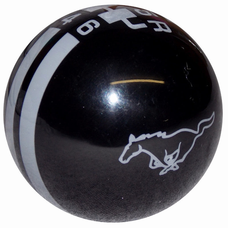 Ford Rally Mustang Pony Logo Black/ Pearl Gray 6 Speed Shift Knob