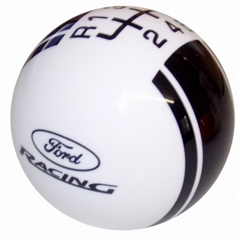 Ford Rally II Ford Racing Logo White/ Black New 6 Speed Shift Knob