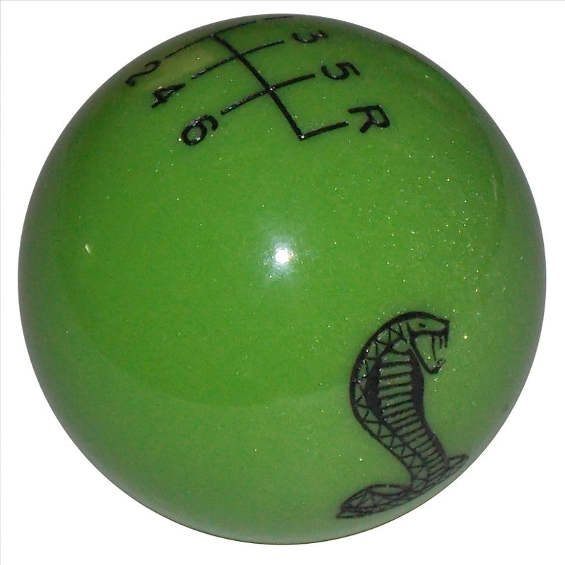 Metallic Gotta Have it Green Mustang Cobra Logo 6 Speed Shift Knob