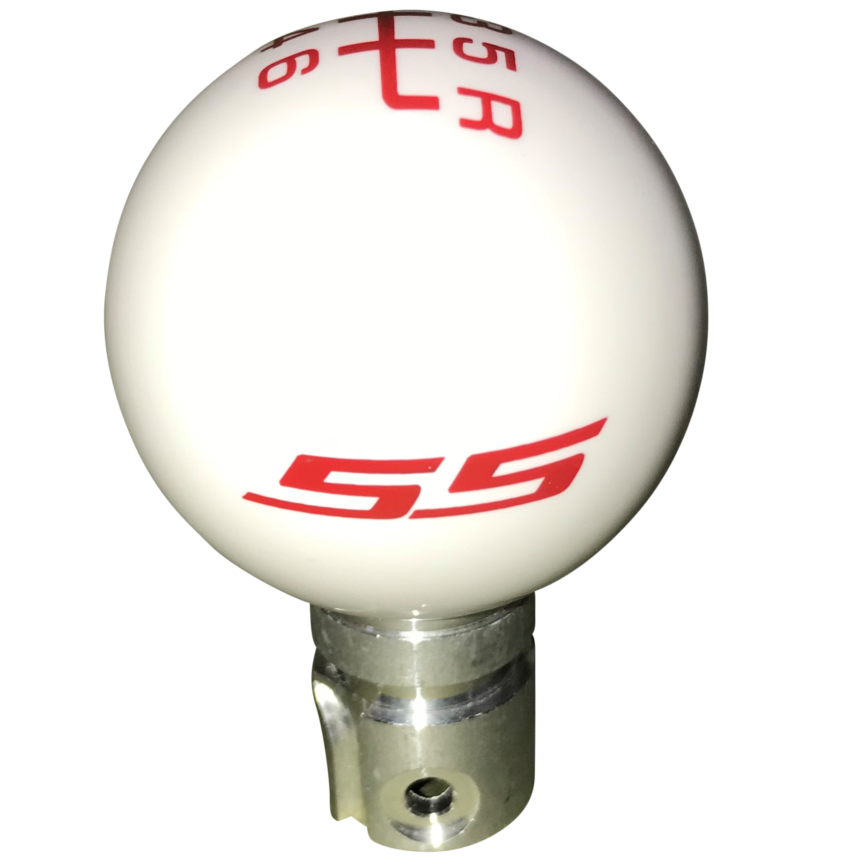 image of 2013 up Camaro White with Red SS Logo 6 Speed Reverse Up Right Shift Knob
