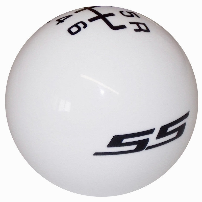 White New Camaro SS Logo w/ Black 6 Speed Shift Knob