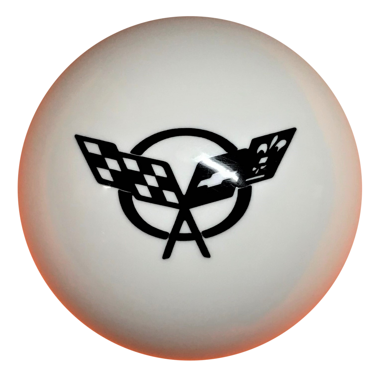 image of White C5 Flags Logo Shift Knob