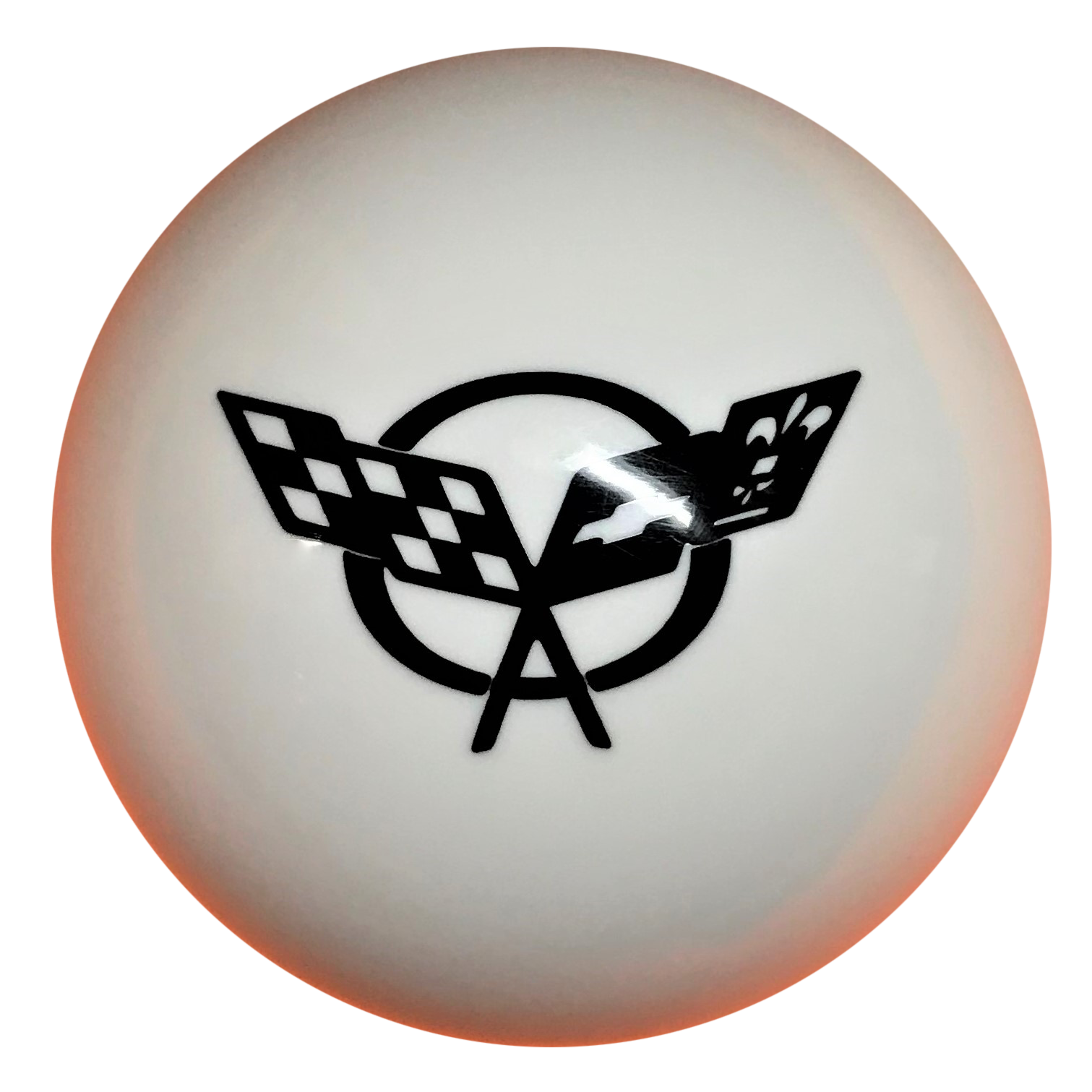 image of White C5 Flags Logo Shift Knob