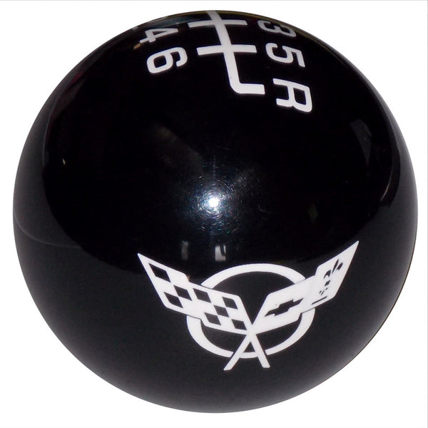 Black C5 Flags Logo 6 Speed Shift Knob