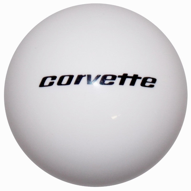 White C3 Corvette Script Logo Shift Knob for the 68-82 Adapter Kit