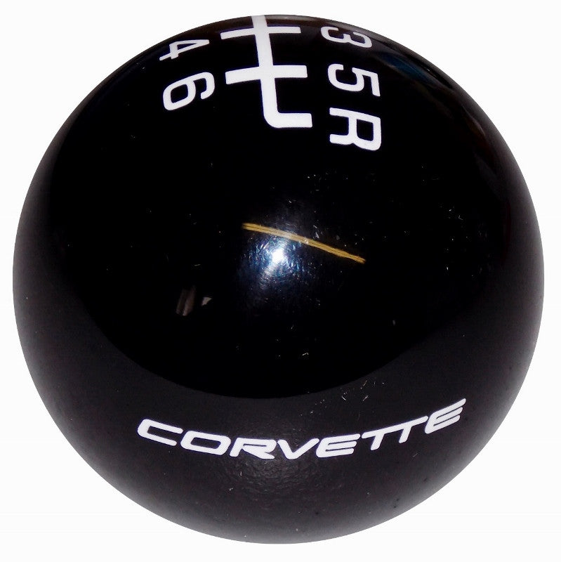 Black C5 Corvette Script Logo 6 Speed Shift Knob
